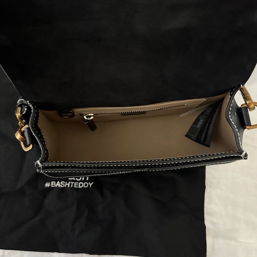 ba&sh Leather Linen Teddy Crossbody Bag - Picture 9 of 13